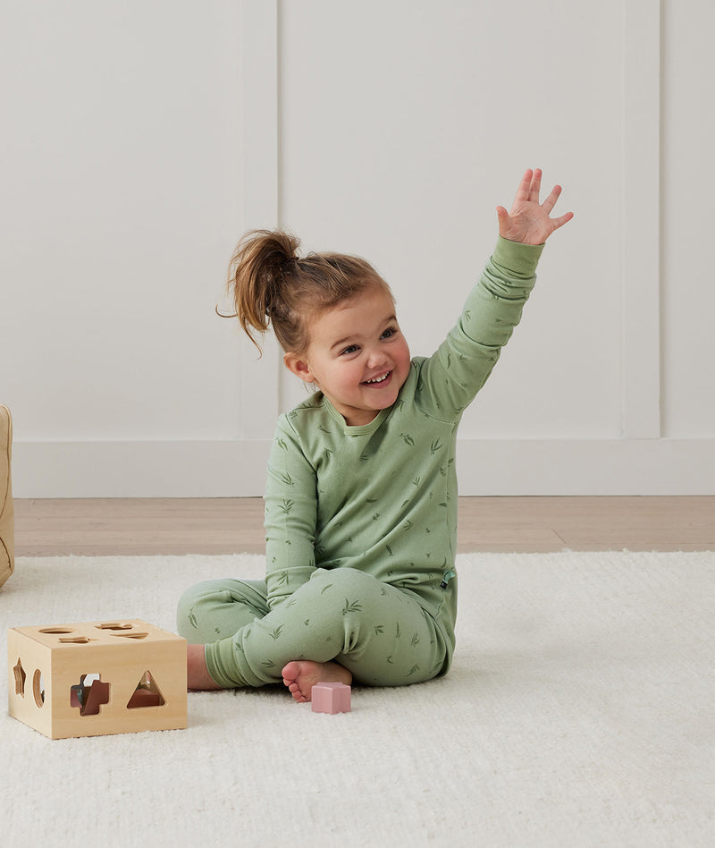 Long Sleeve Pyjamas 2.0 TOG Willow toddler sitting