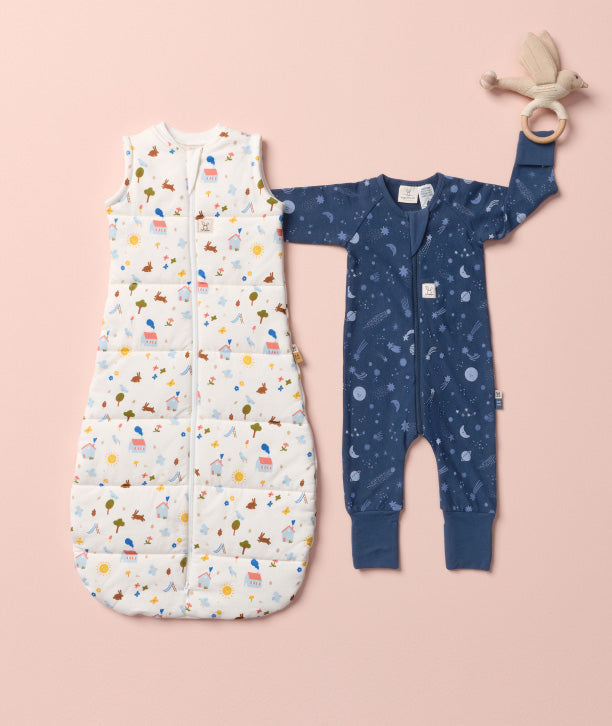 ergoPouch long sleeve bodysuit gift set for infants, made from luxurious, natural fibre gentle on baby's skin.