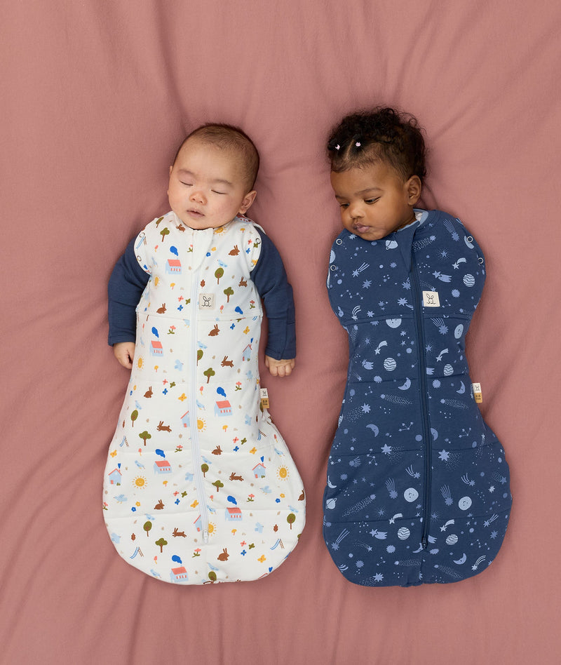 TOG-rated ergoPouch swaddle, ideal sleeping solution for newborns, crafted from organic, breathable materials to ensure warmth and comfort.
