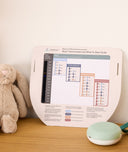 Drift Away White Noise Machine Sage on dresser with What to Wear Guide