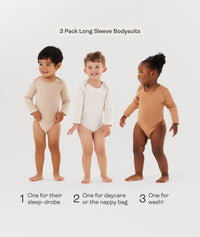 Bodywear Long Sleeve Bodysuit 3Pack