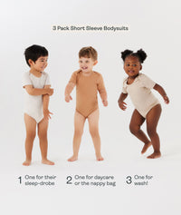Bodywear Short Sleeves Bodysuits 3Pack