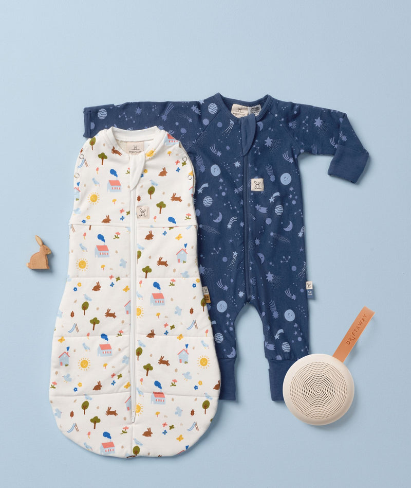 Newborn Bundle featuring Cocoon Swaddle Bag 2.5 TOG, Long Sleeve Layer 1.0 TOG and Drift Away White Noise Machine