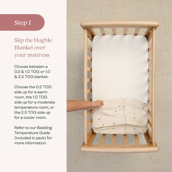 How To Use the HugMe Blanket - Slip the HugMe Blanket over your mattress