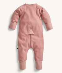 Back view of the ergoPouch Long Sleeve Layer in Rose, featuring a unique zip system for easy nappy changes.