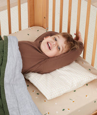 Bedding Toddlerpillow Caramelgrid Forestquilt Angled 1