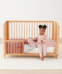 Quilted Coverlet 3.5 TOG Rosy Gingham toddler sitting in bed