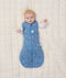Cocoon Swaddle Bag Petit Pretzel newborn swaddled arms out