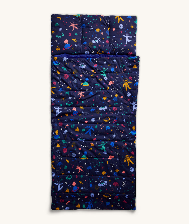 DreamRoll All-in-One Sleep Mat Space Dreams zipped up