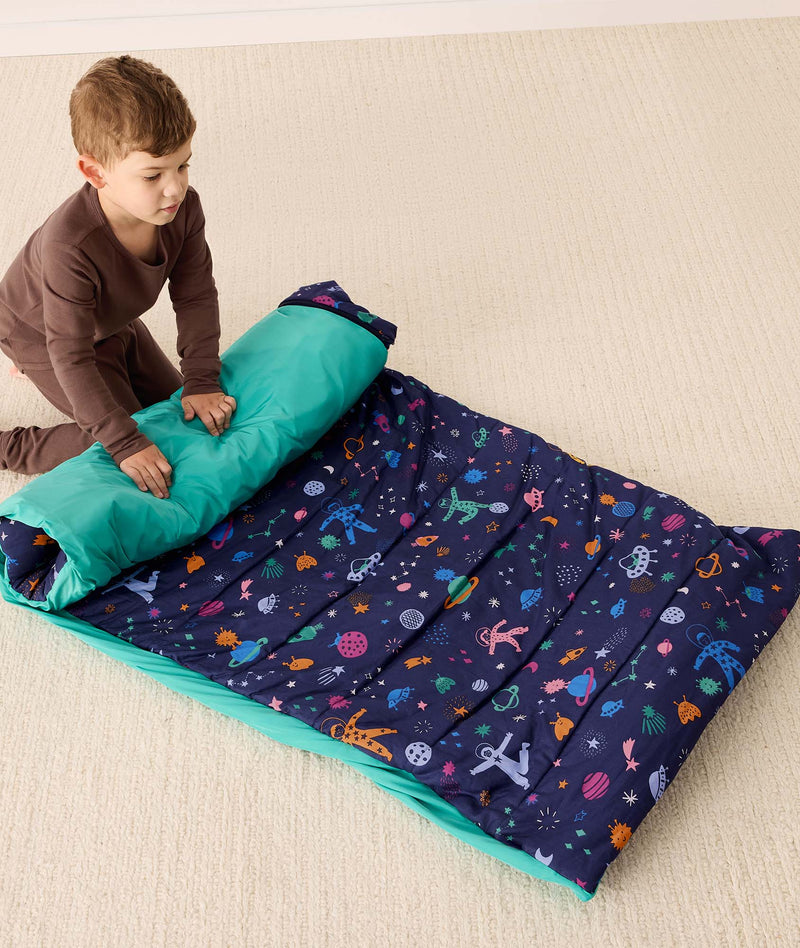 DreamRoll All-in-One Sleep Mat Space Dreams preschooler rolling up mat
