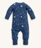 Back view of the ergoPouch Long Sleeve Layer in Starbeam, featuring a blue base color with star and moon all-over print.