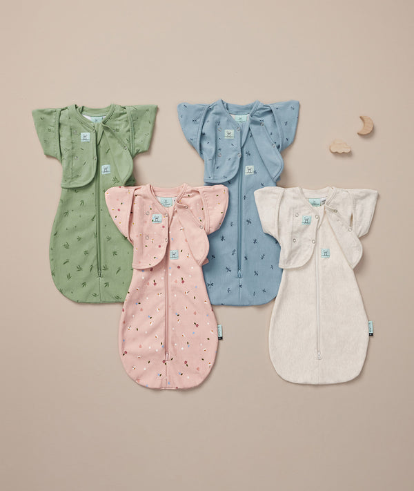 Cocoon Swaddle 1.0 TOG and Butterfly Cardi flatlay
