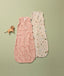 Flat lay of ergoPouch Sleeping Bags in Elephant Parade and Savannah
