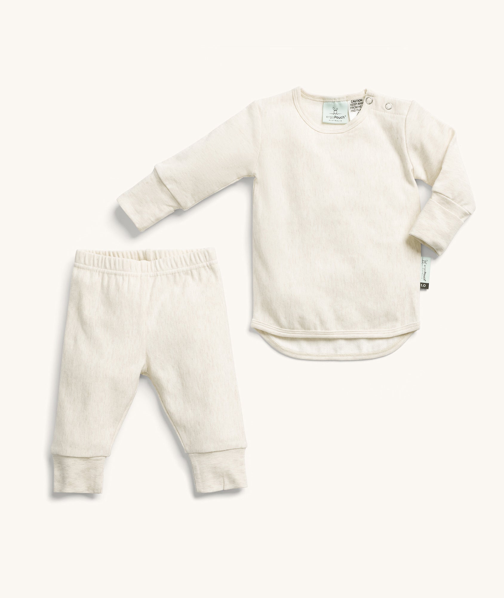 Baby Two Piece Pyjamas 0.2 TOG Oatmeal Marle