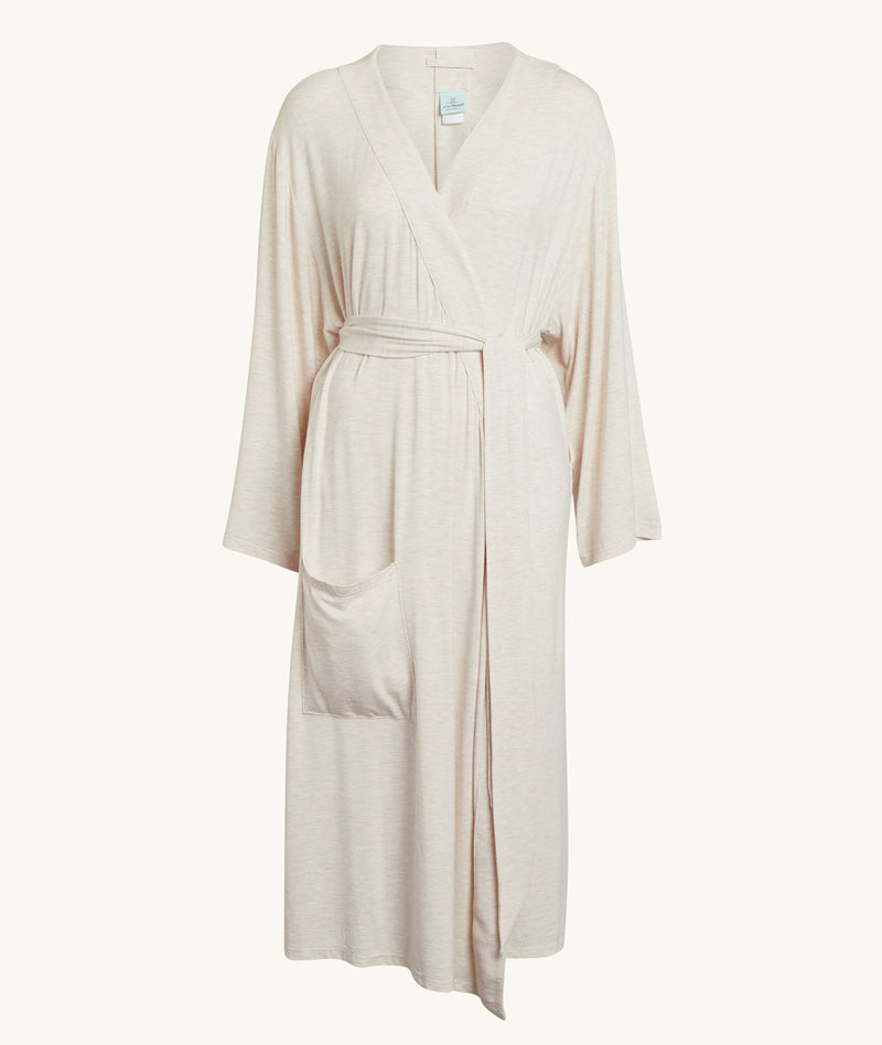 ergoPouch Matchy Matchy bamboo maternity robe in Oatmeal Marle