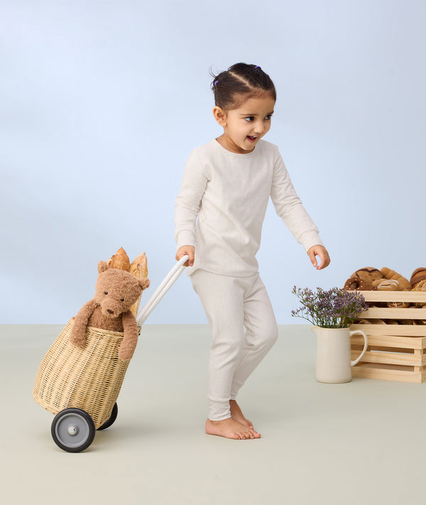 Long Sleeve Pyjamas Oatmeal Marle preschooler
