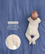 Product feature image showing the back of a baby wearing a patterned Long Sleeve Layer, with text and a close-up inset detailing the 