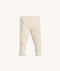 Cream patterned Pyjama pants with ankle cuffs set against a plain background.