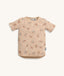 Beige patterned Short Sleeve Pyjama top, made from soft, organic cotton that's gentle on skin.