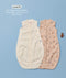 Flatlay of Premium Sleeping Bags in Lullaby and Melody with text highlighting its loose fit design perfect for infants and toddlers.
