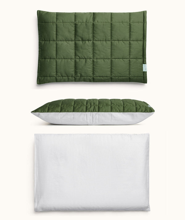 Quilted Pillowcase Hunter Stripe both sides