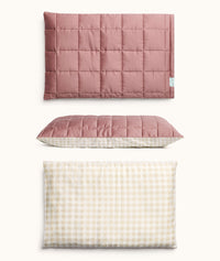 ergoPouch Quilted Pillowcase reversible Rosy Gingham