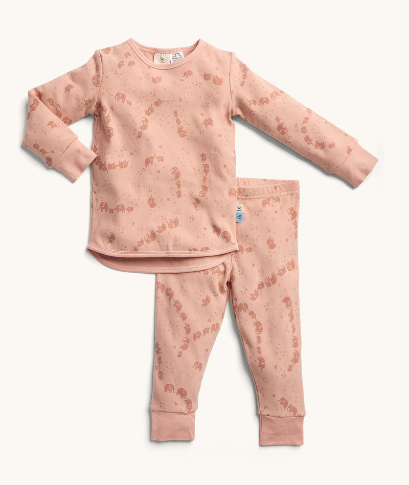 ergoPouch Two-Piece Long Sleeve Pyjamas in Elephant Parade 