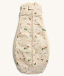 ergoPouch Premium Sleeping Bag 0.3 TOG in Savannah, featuring front zipper and safari animal print.