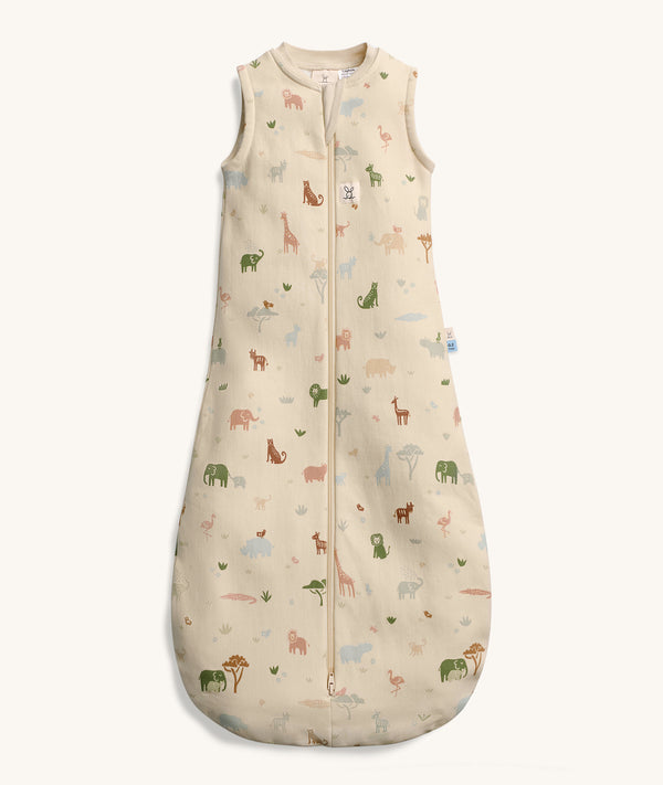 ergoPouch Sleeping Bag 0.2 TOG Savannah, featuring safari animal print