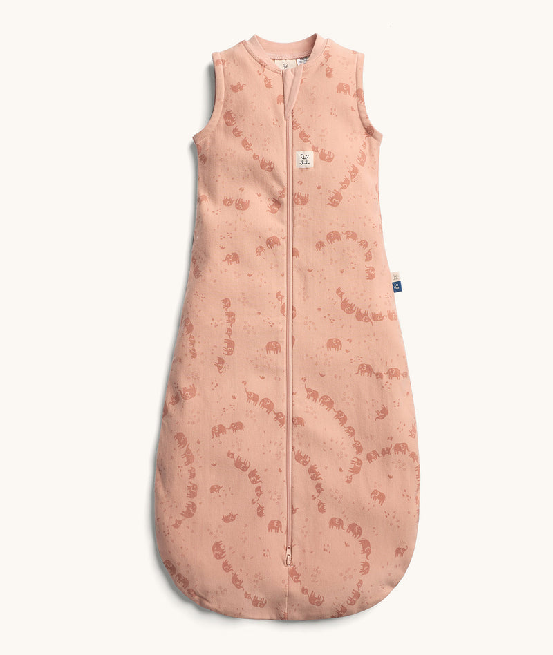ergoPouch Sleeping Bag 1.0 TOG Elephant Parade, made from organic cotton that is gentle and safe.
