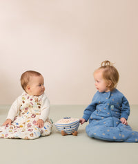 Sleeping Bag 3.5 TOG Sleeved Bon Appetit & Petit Pretzel infants sitting