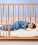 Organic Toddler Pillow and Case Bon Appetit toddler lying down