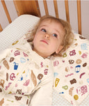 Organic Toddler Pillow and Case Bon Appetit infant lying down