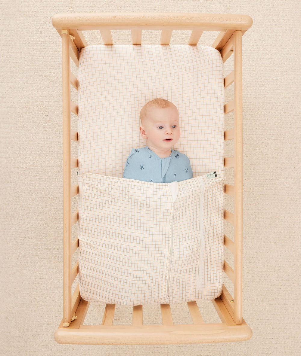 HugMe Blanket - 0.2 & 1.0 TOG Caramel Grid (formerly Baby Tuck Sheet ...