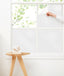White Window Blockout 3 Squares Peeling