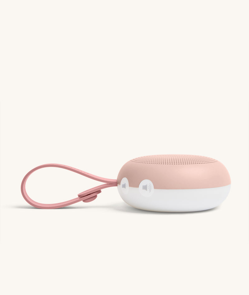 Side view of the White Noise Machine showing the volume button