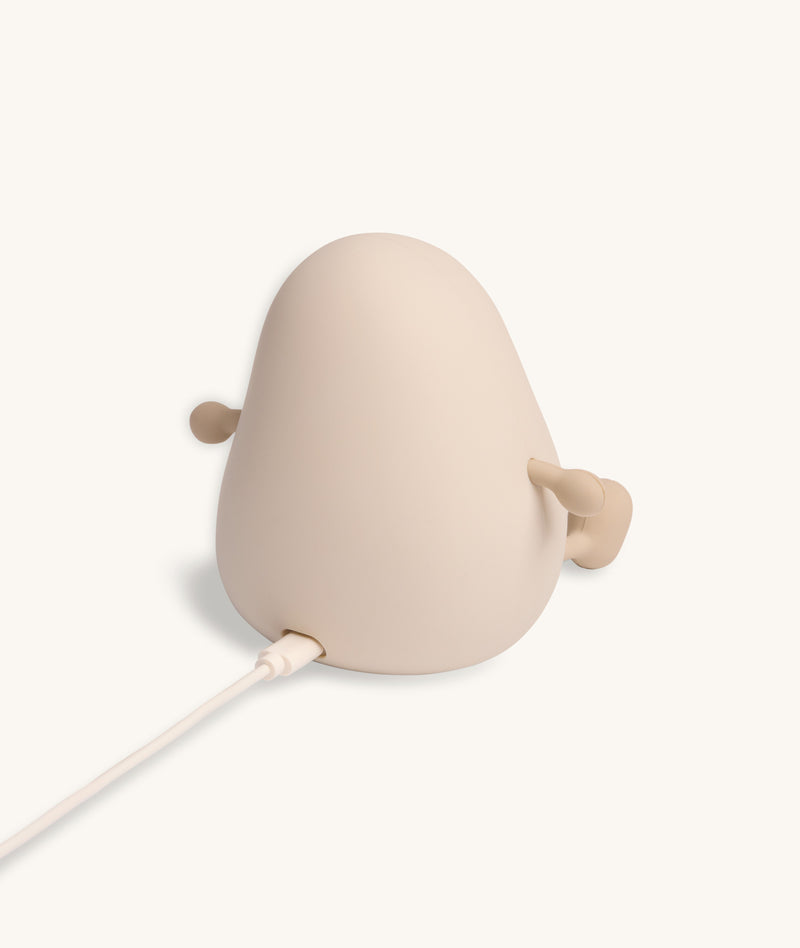 Blobby Bedtime Lamp Taupe back view of charging cable
