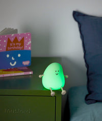 Blobby Bedtime Lamp Taupe green coloured light setting