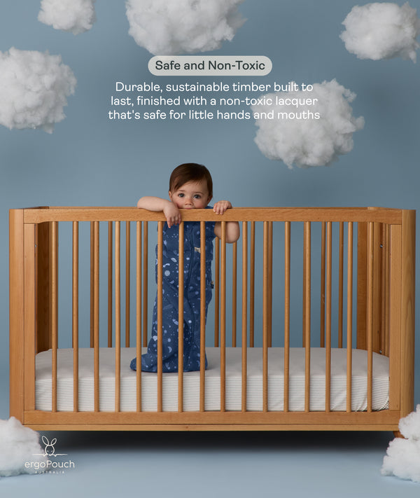 Lyra Convertible Cot feature. Safe and Non-Toxic