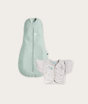 ergoPouch Sleep Set containing Cocoon Swaddle Bag in Sage and Butterfly Cardi