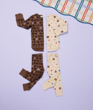 Long Sleeve Pyjamas 1.0 TOG Bundle in Teddy Bear collection prints