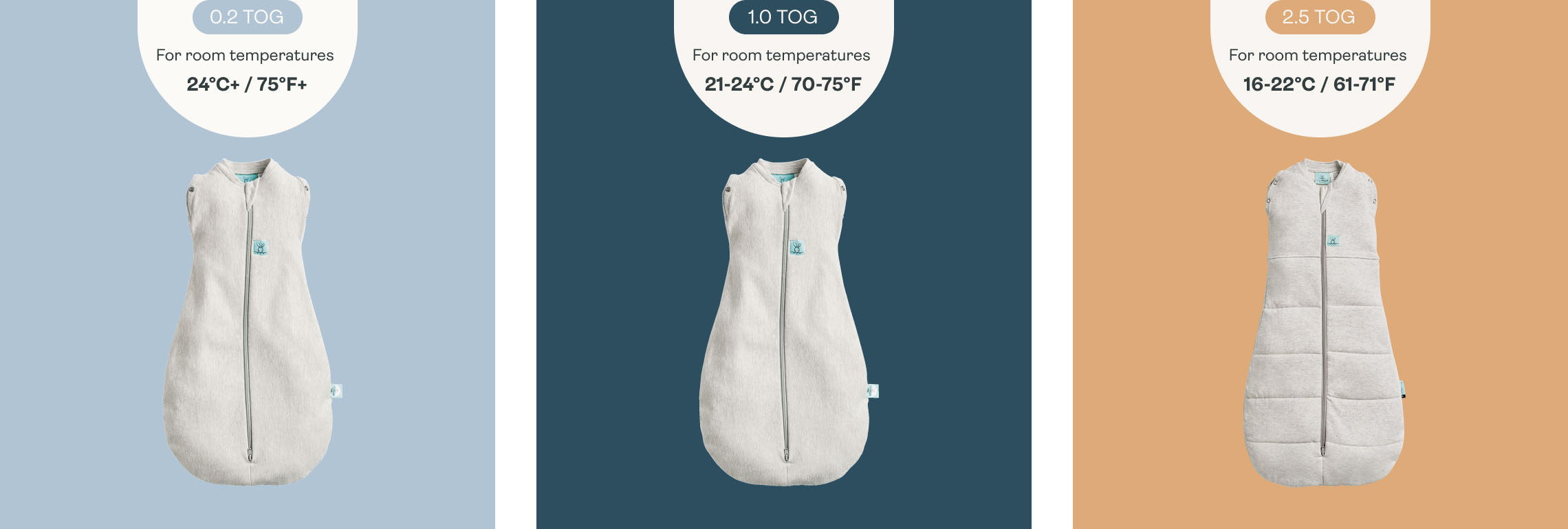 TOG options for the Cocoon Swaddle Bag