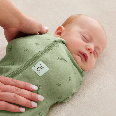 Baby sleeping in a swaddle