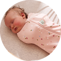 Cocoon Swaddle Bag is best for for newborns and babies either swaddled, or arms-out sleeping once rolling.